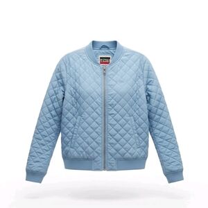 NWOT Levi's Women's Diamond Quilted Bomber Jacket Light Blue XL